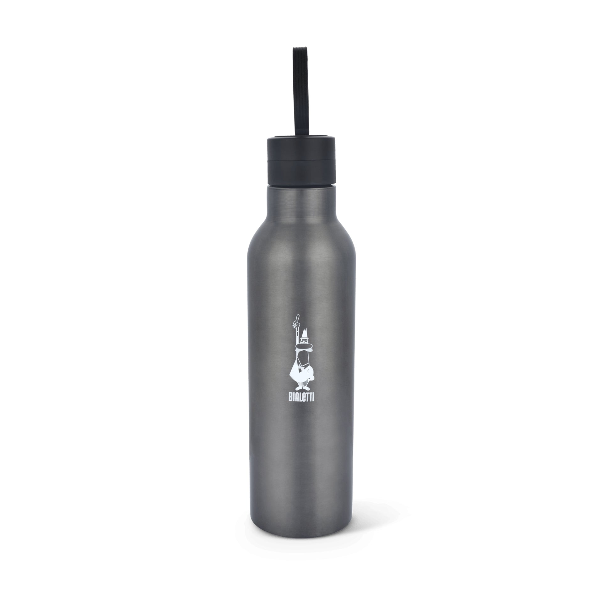 Bialetti Isolierflasche 750 ml – doppelwandig 12 h heiss/24 h kalt, Innen Porzellan, Grau