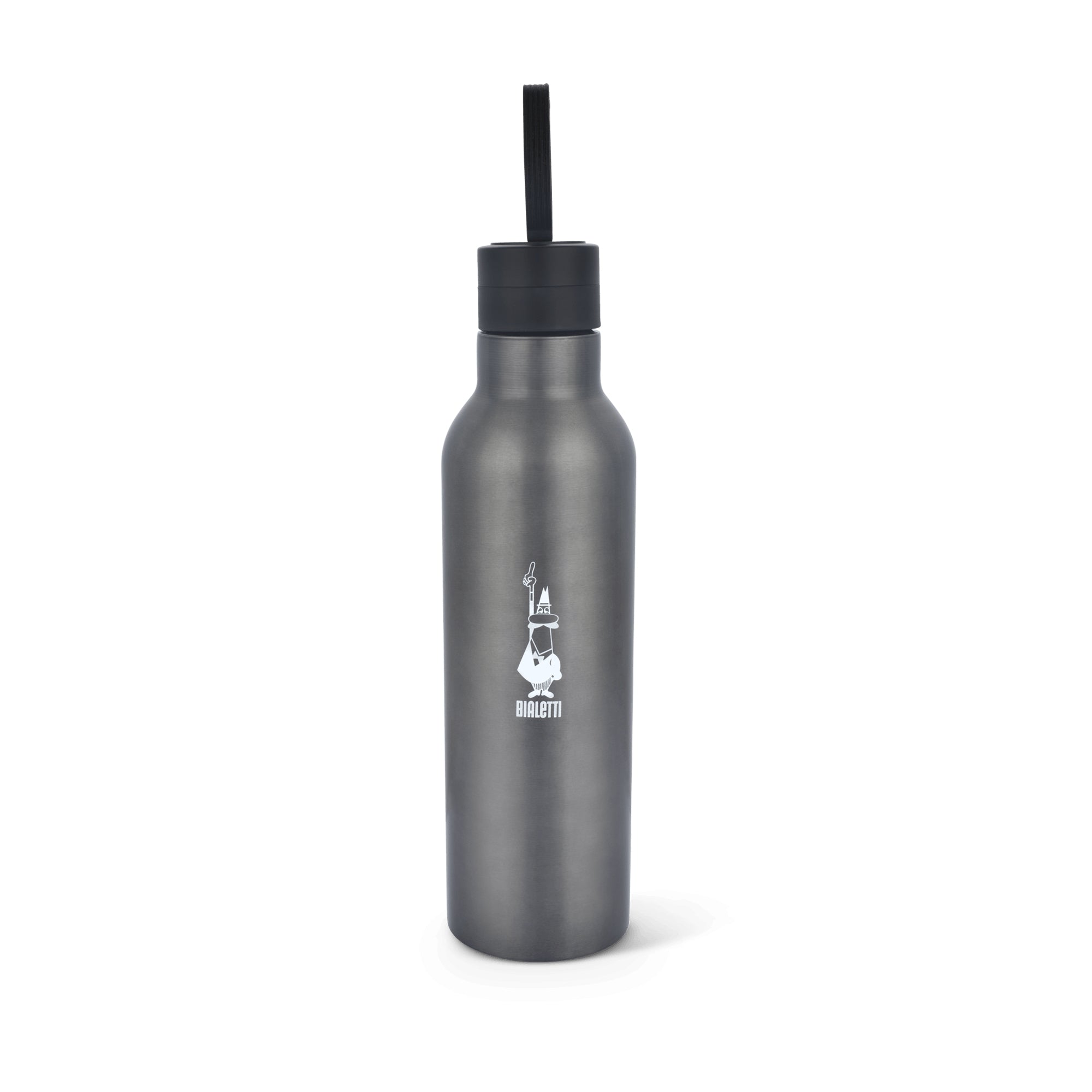 Bialetti Isolierflasche 750 ml – doppelwandig 12 h heiss/24 h kalt, Innen Porzellan, Grau