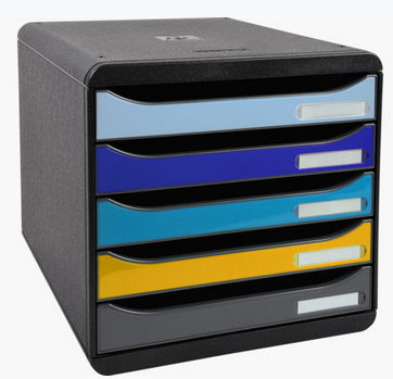 Exacompta Schubladenbox Big-Box Bee Blue – 5 Schubladen, Kunststoff