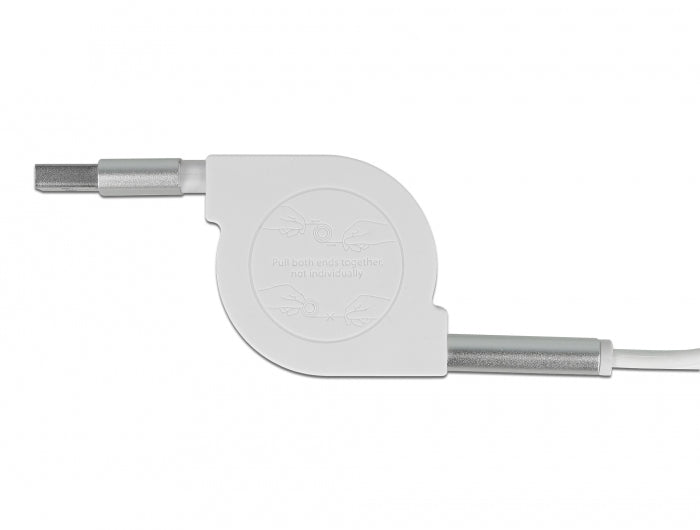DeLOCK Multi-Kabel – 3-in-1 USB-A auf USB-C/Micro-USB/Lightning 0,98 m, aufrollbar – für iPhone/Android