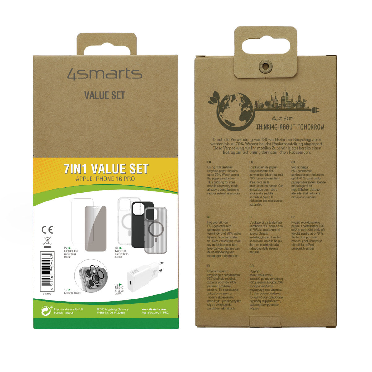 4smarts Displayschutzfolie – für Apple iPhone 16 Pro, 3er-Pack, transparent