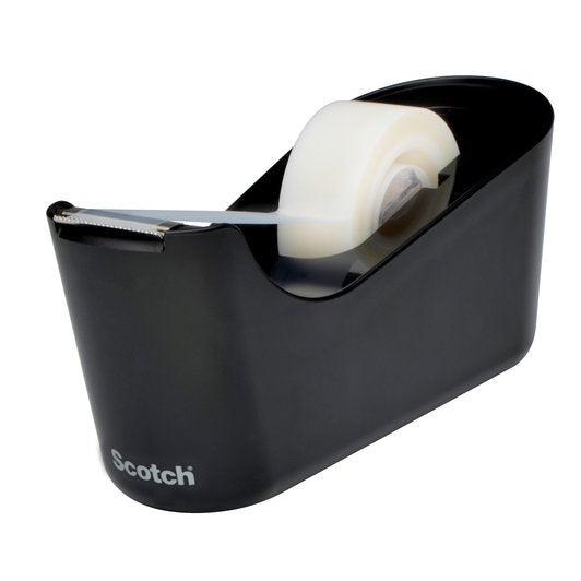 Scotch Tischabroller C18 – für Rollenbreite bis 19 mm, für Bandlänge bis 33 m, für Kern 1", rutschfest, Metall