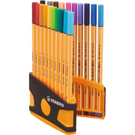 STABILO Fineliner – 20er-Set – 0,4 mm – 20 Farben, sortiert