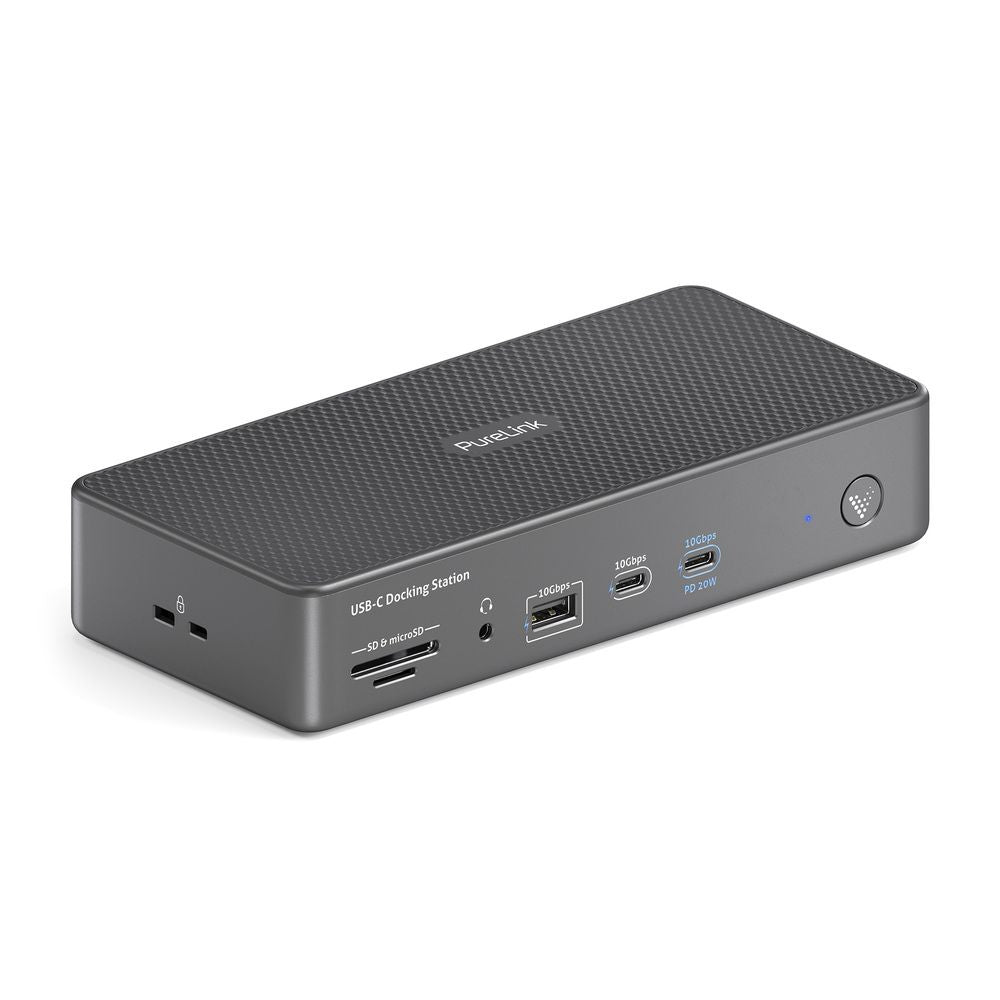PureLink VL-D200 Dockingstation – USB4, 2× HDMI, 7× USB-A, 1× USB-C, 100 W PD, GbE, SD/microSD, 3,5 mm Audio