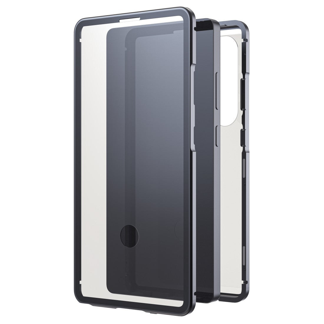 Black Rock Cover 360° Glas Rückcover – für Samsung Galaxy S25 Ultra, Aluminium+Glas+PC, Schwarz