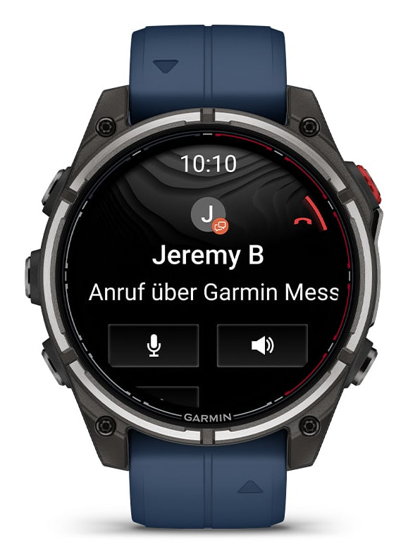 Garmin Quatix 8 Pro 47 mm GPS + Cellular – CFRP Schwarz, Sportarmband, Blau, 100 m, für Android, iPhone
