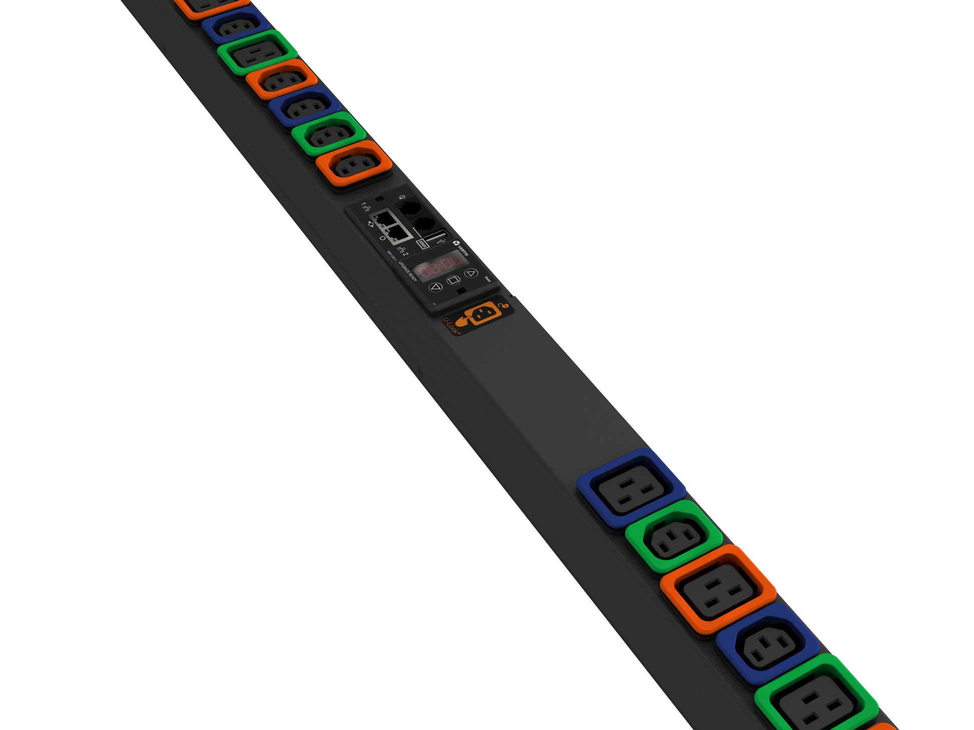 Vertiv UI30006L Überwachte PDU – Dreiphasig, 240/415 V, 48 A – 0U Vertikal – 36× AC-Ausgänge (C13/C19)