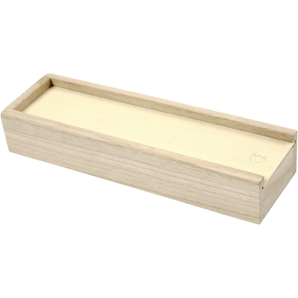Creativ Company Stiftebox (Hartschale), Braun, Holz, 20 × 2,5 × 6 cm