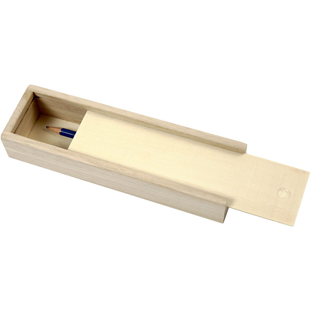 Creativ Company Stiftebox (Hartschale), Braun, Holz, 20 × 2,5 × 6 cm