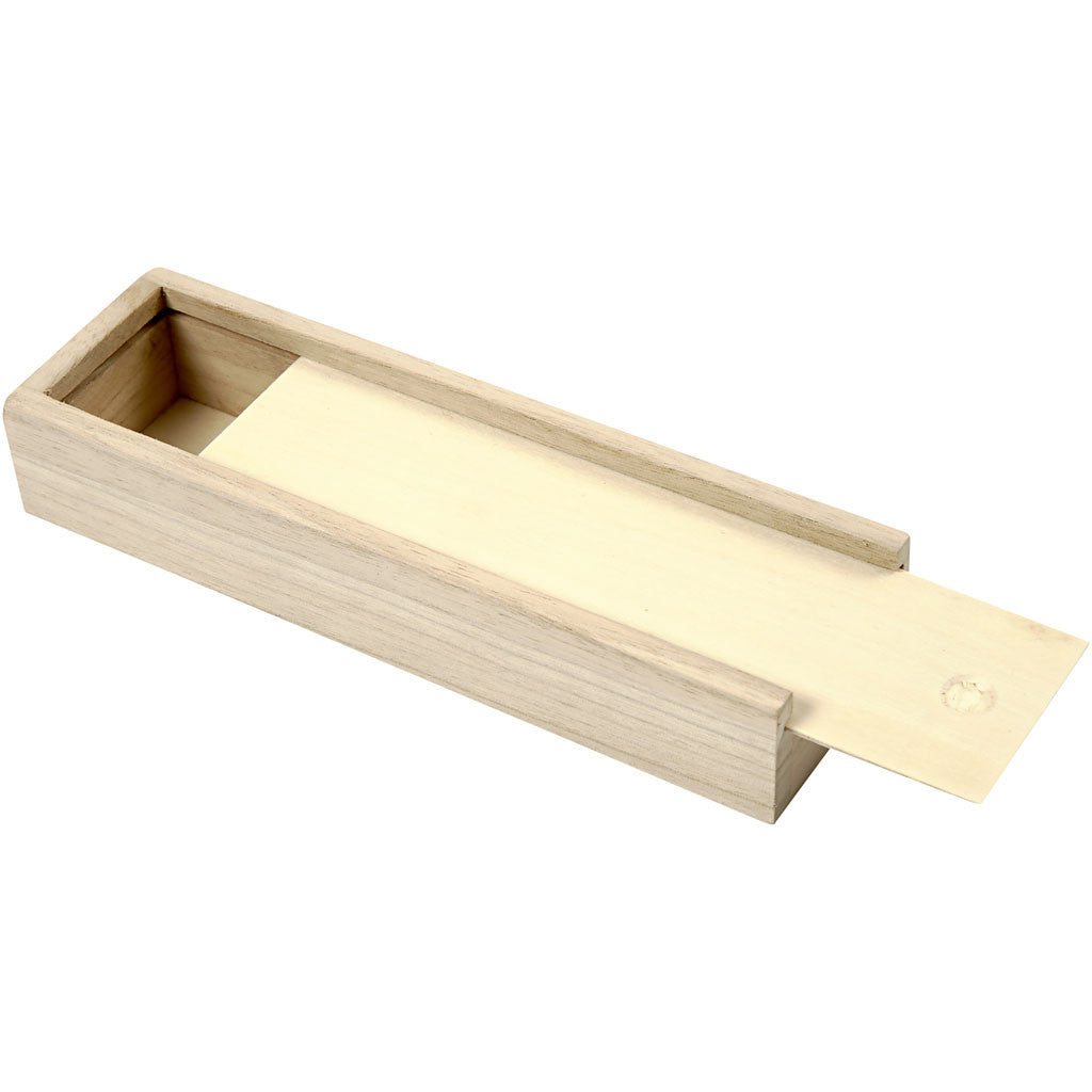 Creativ Company Stiftebox (Hartschale), Braun, Holz, 20 × 2,5 × 6 cm