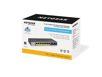 NETGEAR GS110TP v3 – Managed Switch – 8×GbE, 2×SFP, L2+/L3, PoE+ 70 W