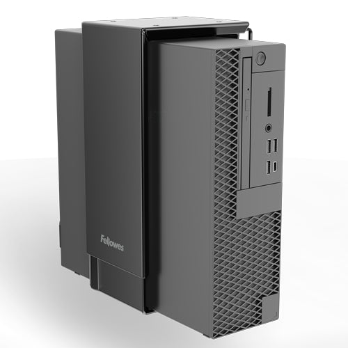 Fellowes Untertisch-PC-Halterung – einstellbar 20–95 mm Breite, 166–310 mm Länge, bis 15 kg, schwarz