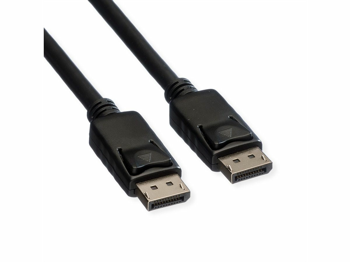ROLINE DisplayPort Kabel DP 1.2 4K 60 Hz – 10 m – verriegelbar – für Geräte mit DisplayPort-Anschluss