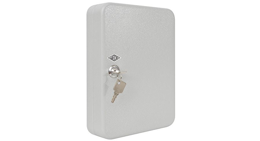 Wedo 102 53637X – Schlüsselschrank, für 36 Schlüssel, Zylinderschloss, Stahlblech, Grau, 180 × 60 × 250 mm