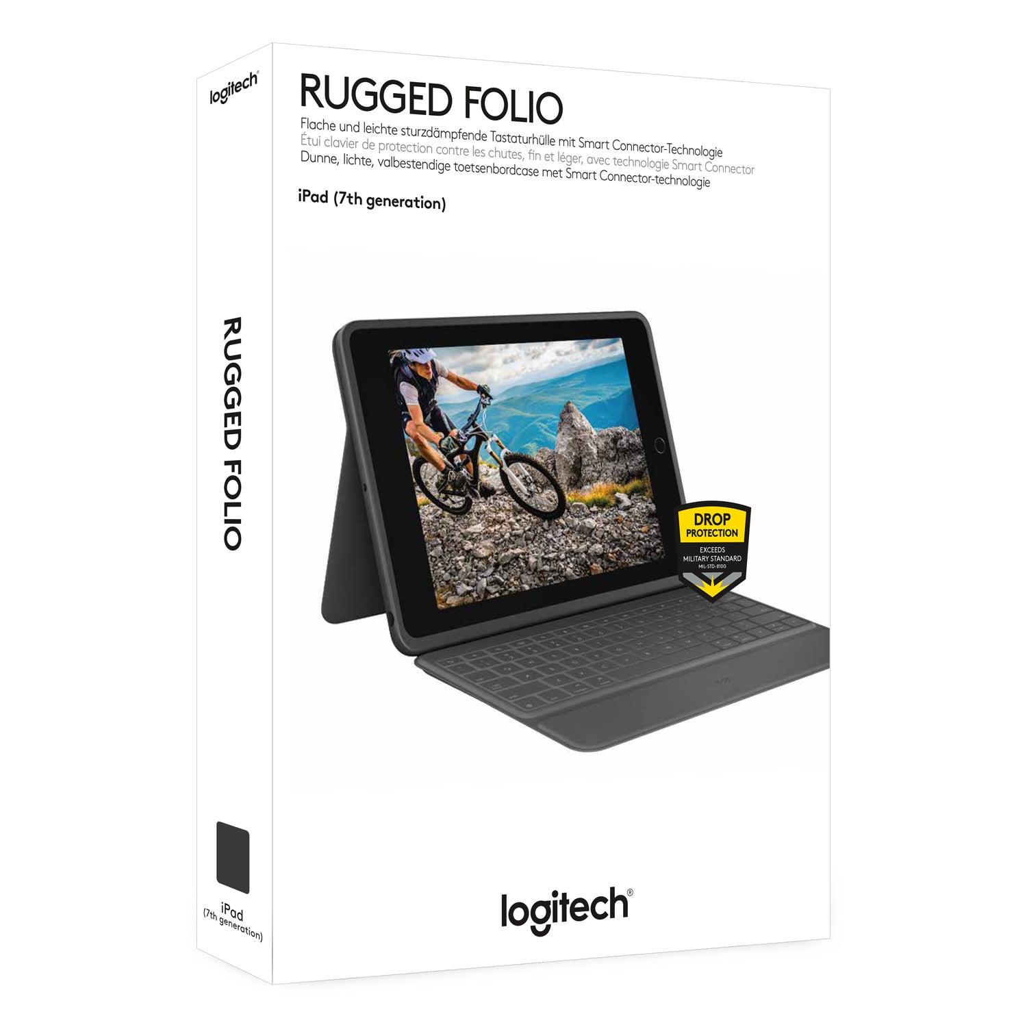 Logitech Rugged Folio – Tastatur – für iPad (7. & 8. Gen.)