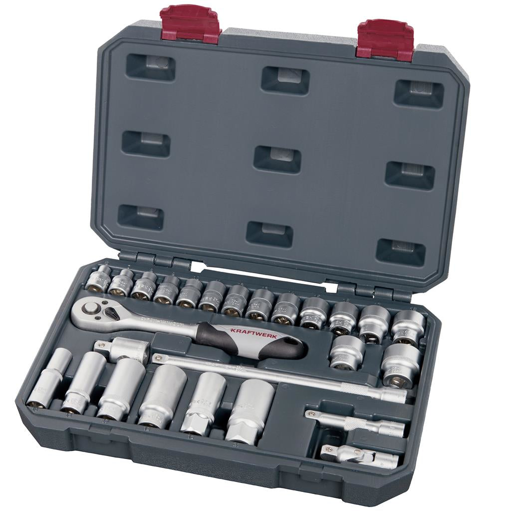 Kraftwerk – Knarrensatz 3/8" 26-teilig mit Ratsche, Box 204.102.100