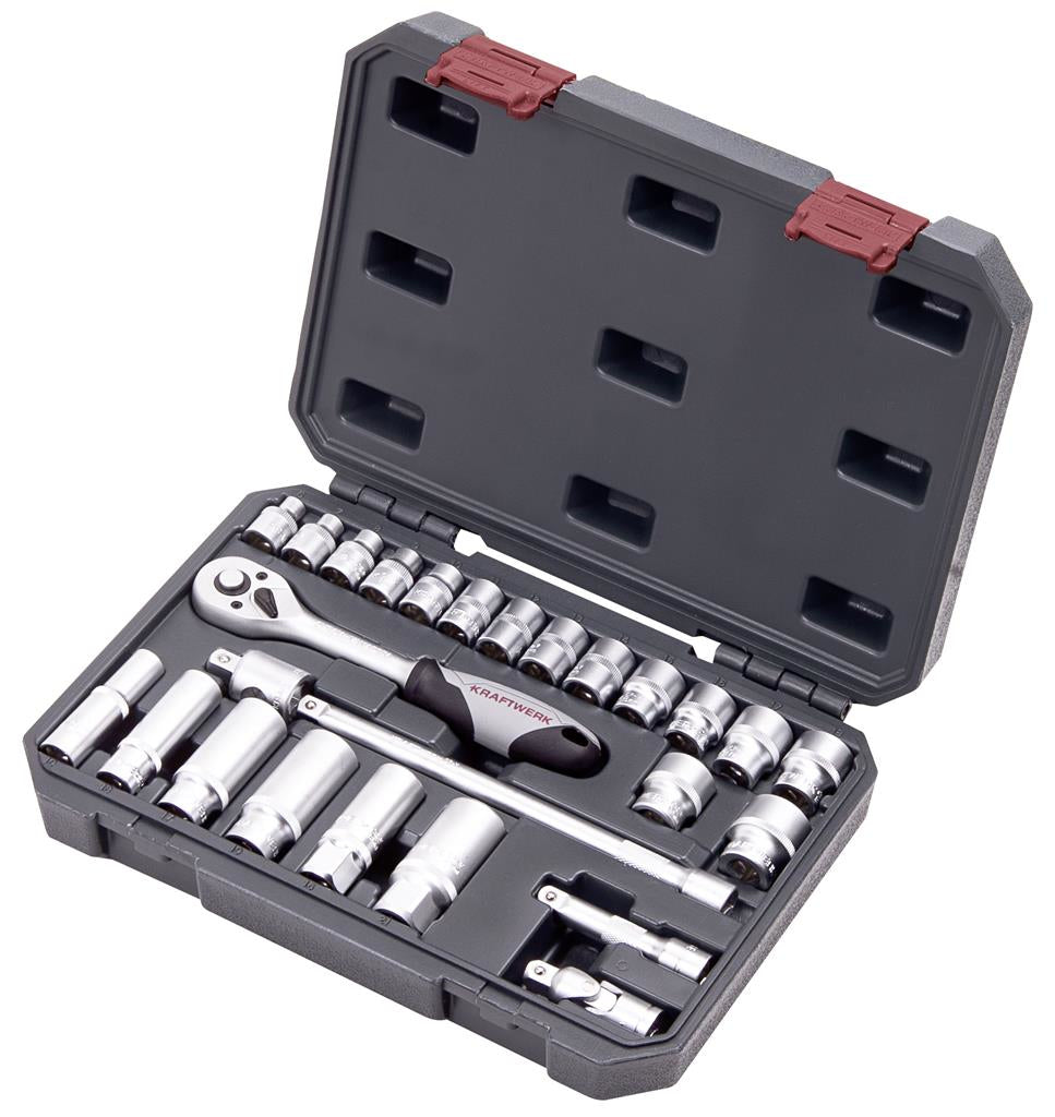 Kraftwerk – Knarrensatz 3/8" 26-teilig mit Ratsche, Box 204.102.100