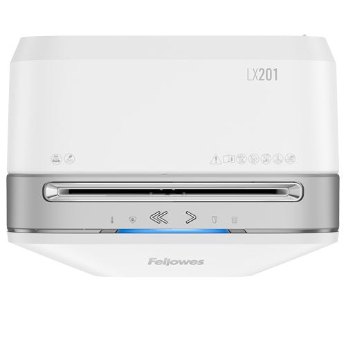 Fellowes Powershred LX201 – Aktenvernichter, DIN P-5, Mikroschnitt 2 × 12 mm, 12 Blatt, 22 l, A4