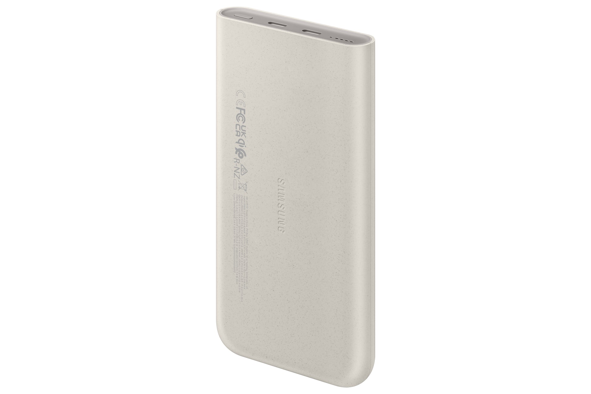 Samsung Powerbank 10000 mAh, PD 25 W, 2× USB-C, kabelloses Laden, für Smartphones, Beige