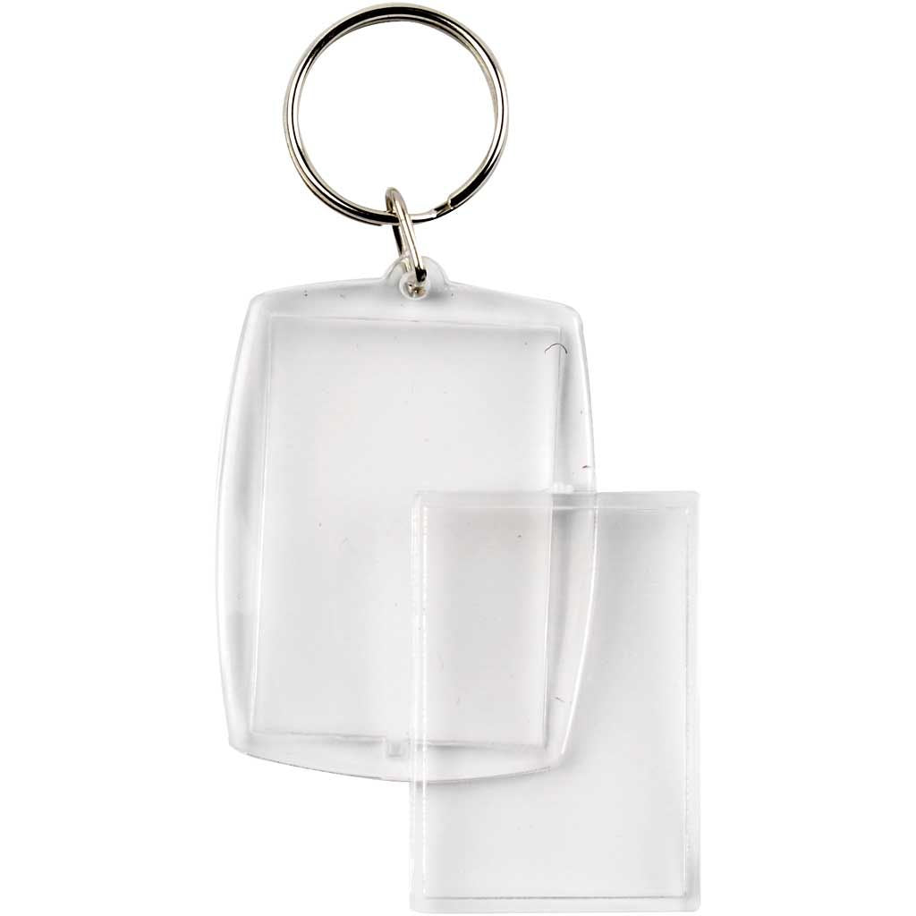Creativ Company Foto-Schlüsselanhänger – Acryl/Metall, Transparent, 40 × 50 mm, 25er-Pack