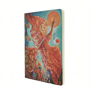 Paperblanks Notizheft – A4 – liniert – 80 Blatt – Hardcover, perforiert, Feuervogel, rot, FSC