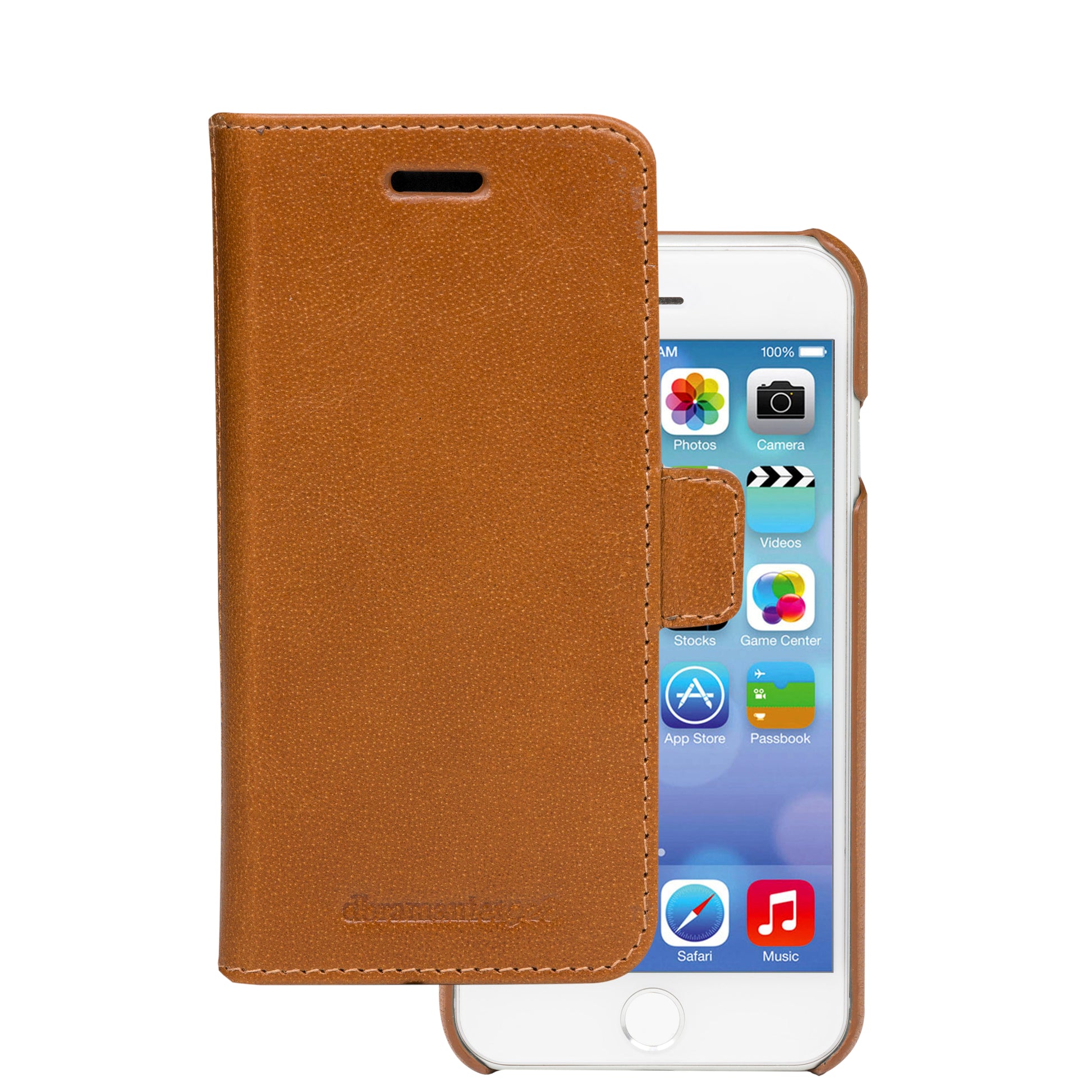 dbramante1928 Lynge Wallethülle – für Apple iPhone 6/7/8, 3 Kartenfächer, Leder, Tan