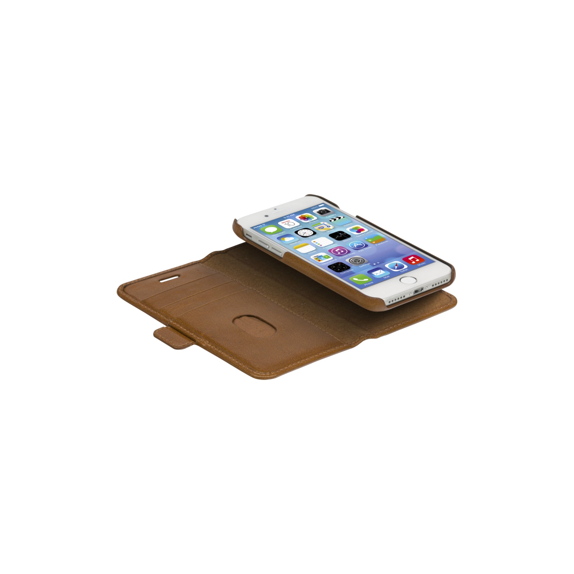 dbramante1928 Lynge Wallethülle – für Apple iPhone 6/7/8, 3 Kartenfächer, Leder, Tan