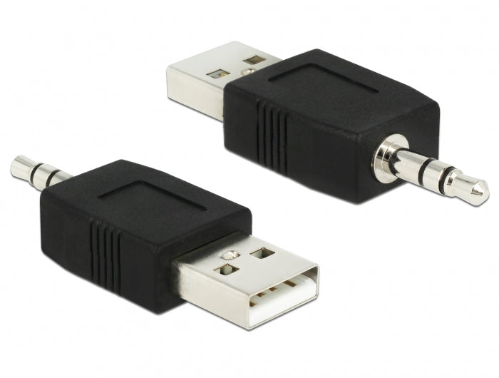DeLOCK USB-Adapter USB-A auf 3,5mm Klinke – USB 2.0 (480 Mbit/s) – Schwarz – für iPod Shuffle