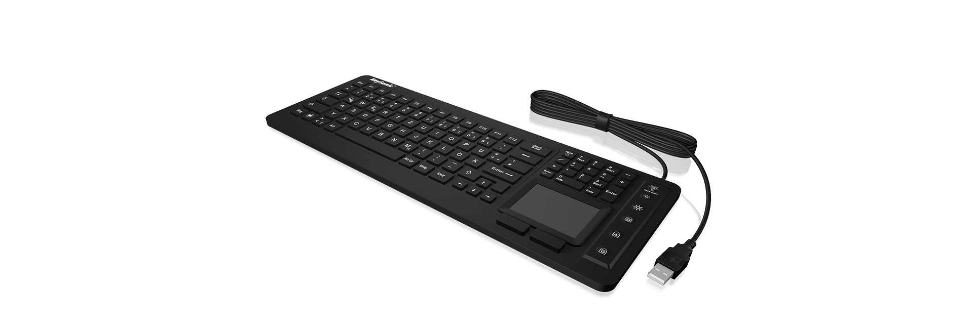 KeySonic Tastatur, kabelgebunden (USB-A), CH-Layout (DE-CH), Fullsize (mit Ziffernblock), Scherenmechanik