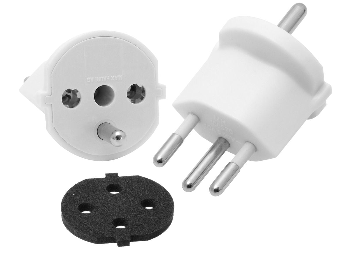 Max Hauri AG Max Hauri Adapterkabel, T12–Schuko (Typ F), IP44 – weiss