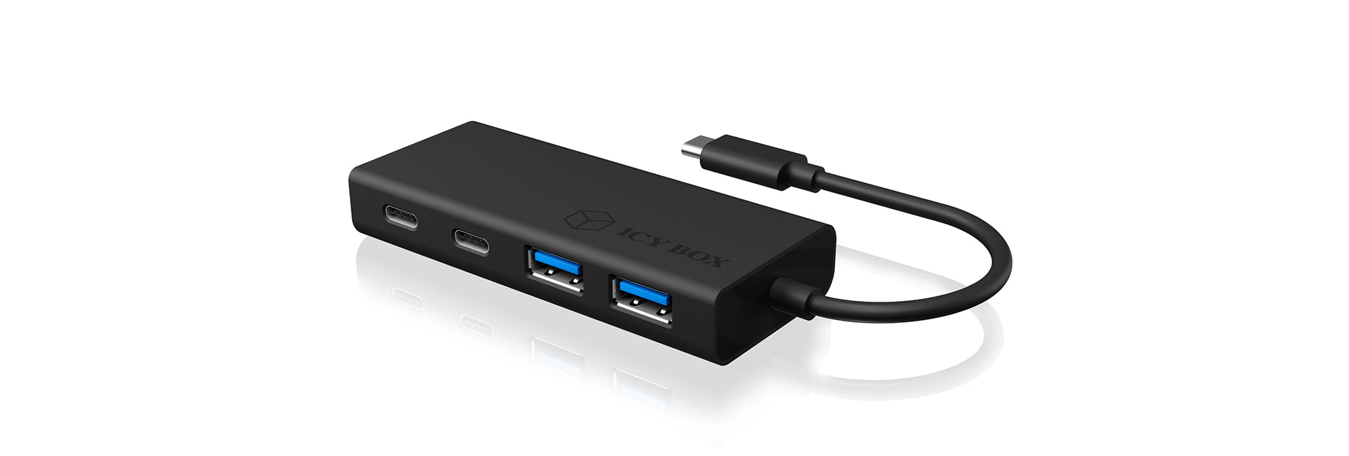 ICY BOX IB-1426-CPD USB-Hub – USB-C, 2× USB-A, 2× USB-C, 60 W PD, für Windows/Mac