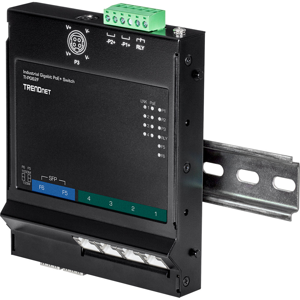 TRENDnet TI-PG62F – Managed Switch – 4×GbE, 2×SFP, PoE+ 120 W