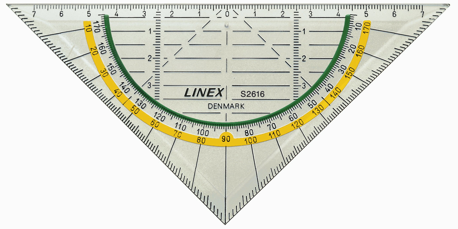 Linex Geodreieck, 16 cm – rutschfest, mit Tuschekante – Acrylglas