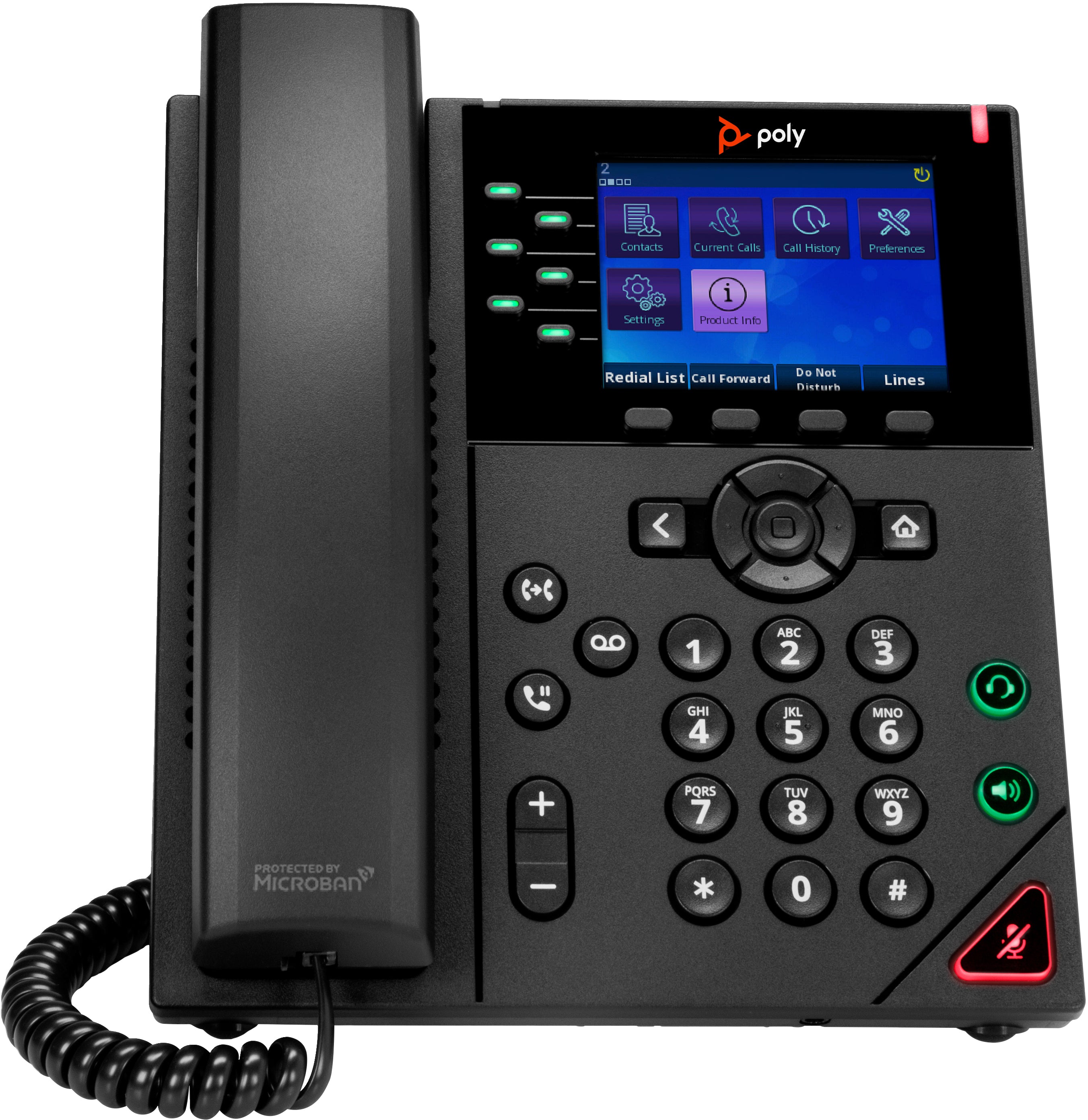 Poly VVX 350 – 6 Leitungen, PoE, inkl. Netzteil (Euro-Stecker)