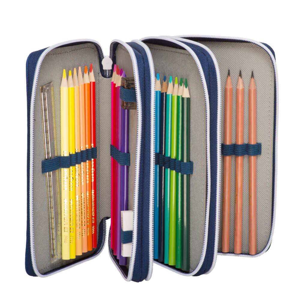 Beckmann Classic 1st Triple Etui, gefüllt, 27-teilig – Unicorn – Kunststoff – 13 × 20,5 × 7 cm