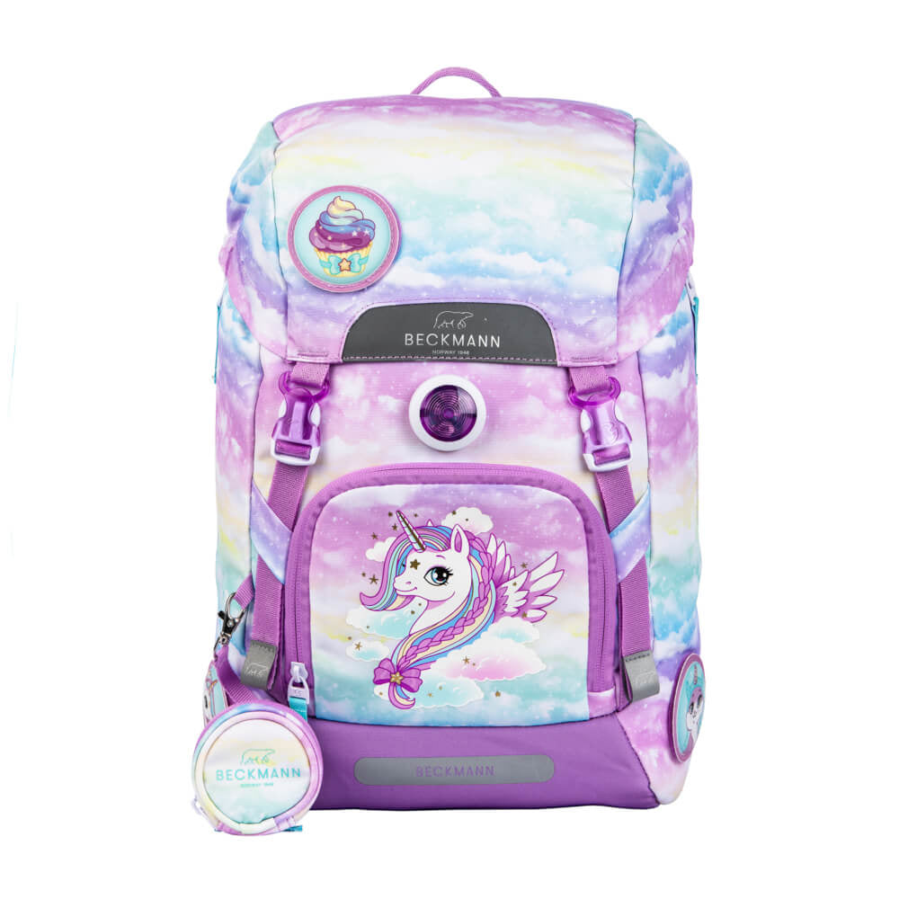 Beckmann Schulrucksack Classic – Unicorn – 24,0×37,0×25,0 cm – Recycelte Materialien