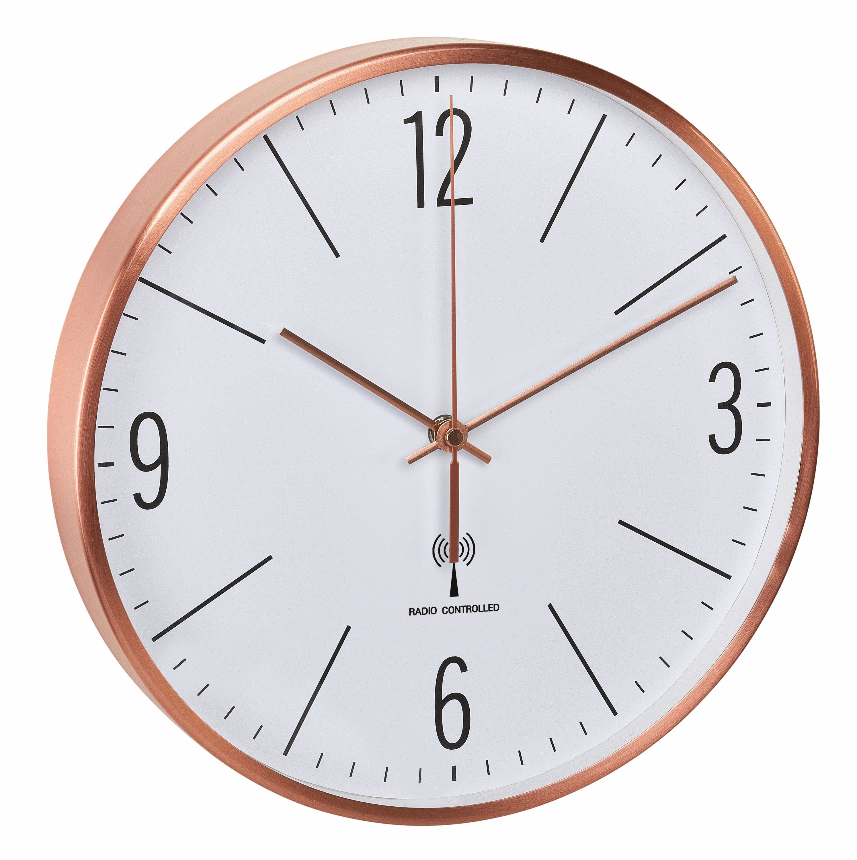 TFA-Dostmann TFA Dostmann Wanduhr – Funk – Ø 30 cm, weiss, Metall, lautlos