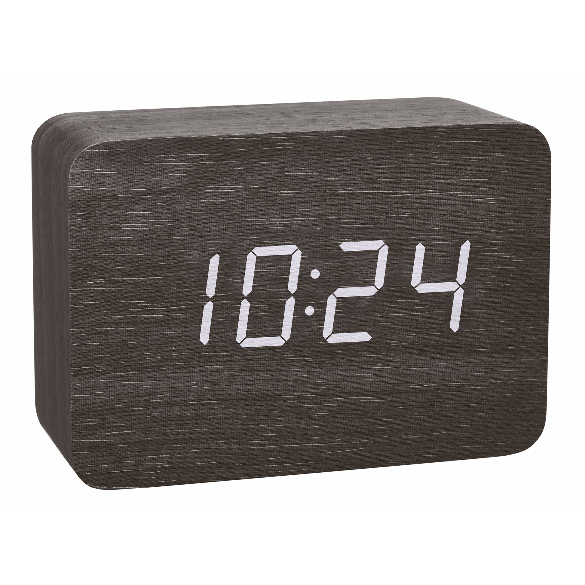 TFA-Dostmann Wecker CLOCCO Funk – digital – 10 × 7 × 4,1 cm, schwarz, Thermometer, Datum
