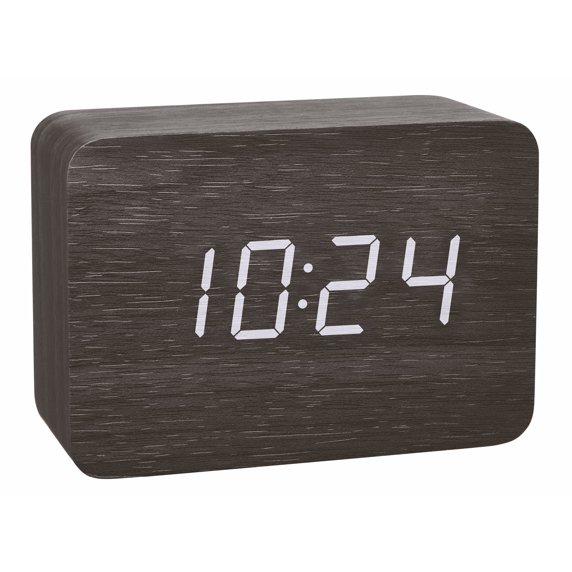TFA-Dostmann Wecker CLOCCO Funk – digital – 10 × 7 × 4,1 cm, schwarz, Thermometer, Datum