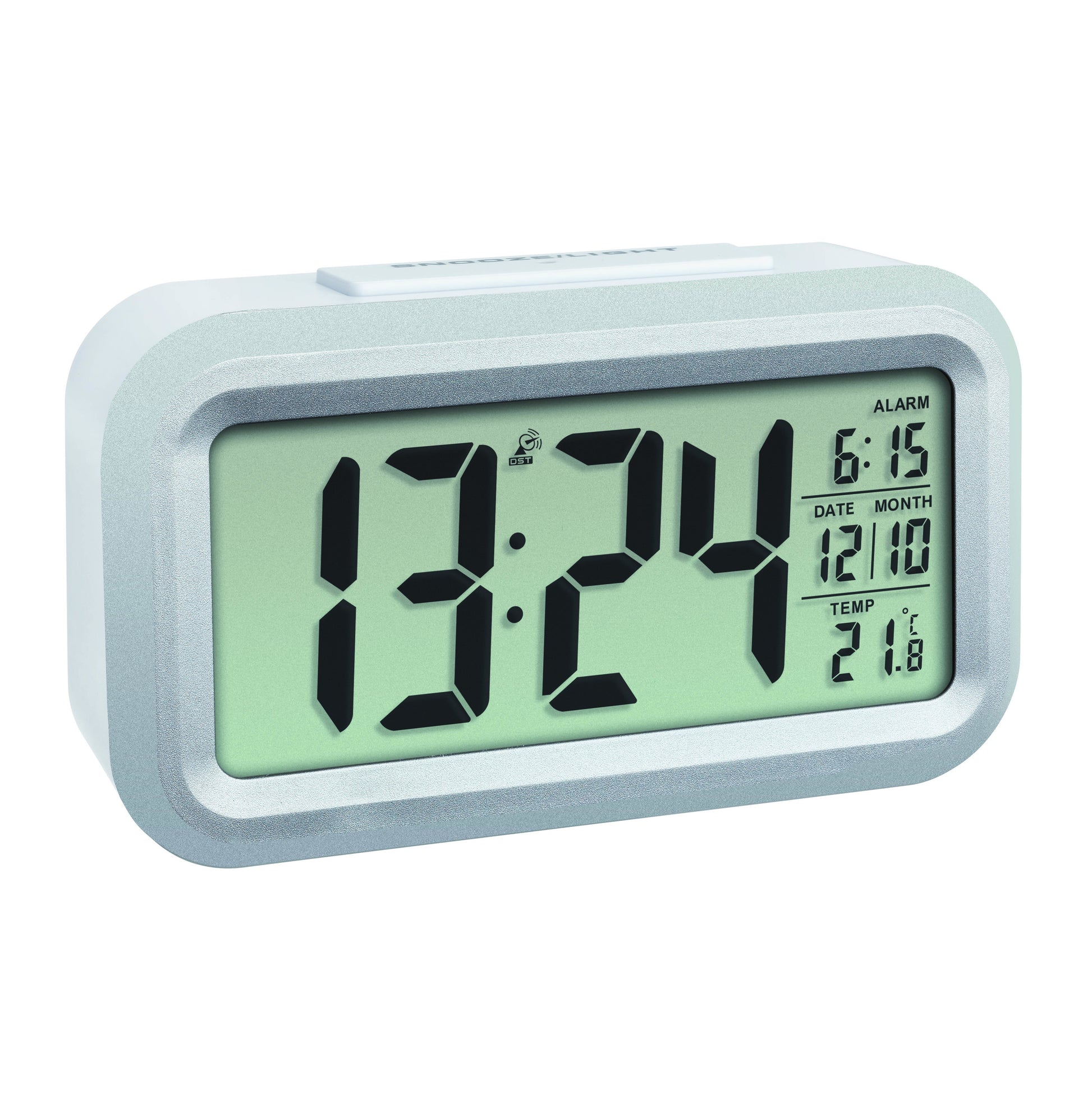 TFA-Dostmann TFA Dostmann LUMIO PLUS Digitalwecker – Funk, Thermometer, 13,8 × 7,9 × 4,8 cm, Silber