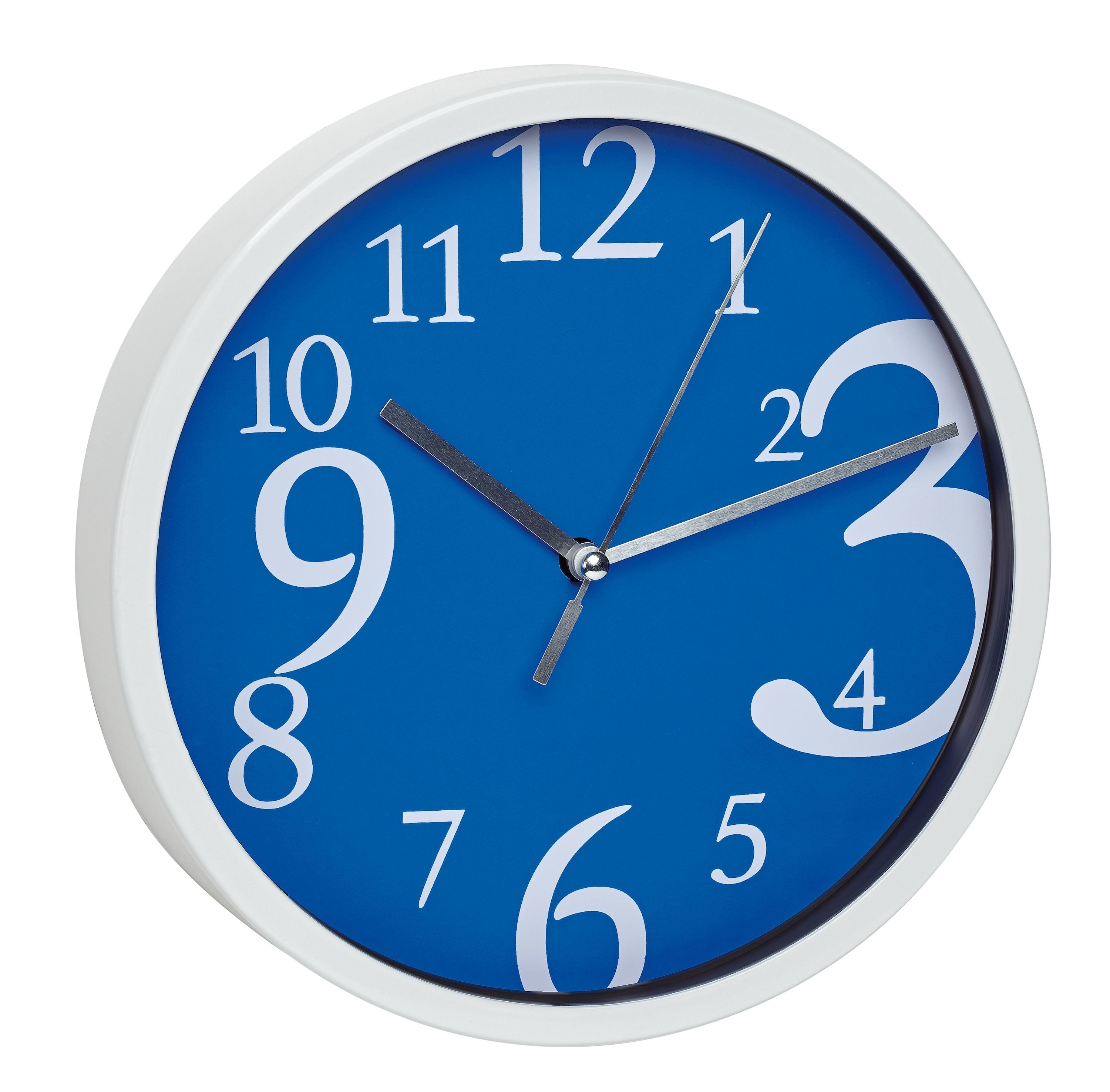 TFA-Dostmann TFA Dostmann Wanduhr – Analog, lautlos, Ø 20 cm, blau, Kunststoff