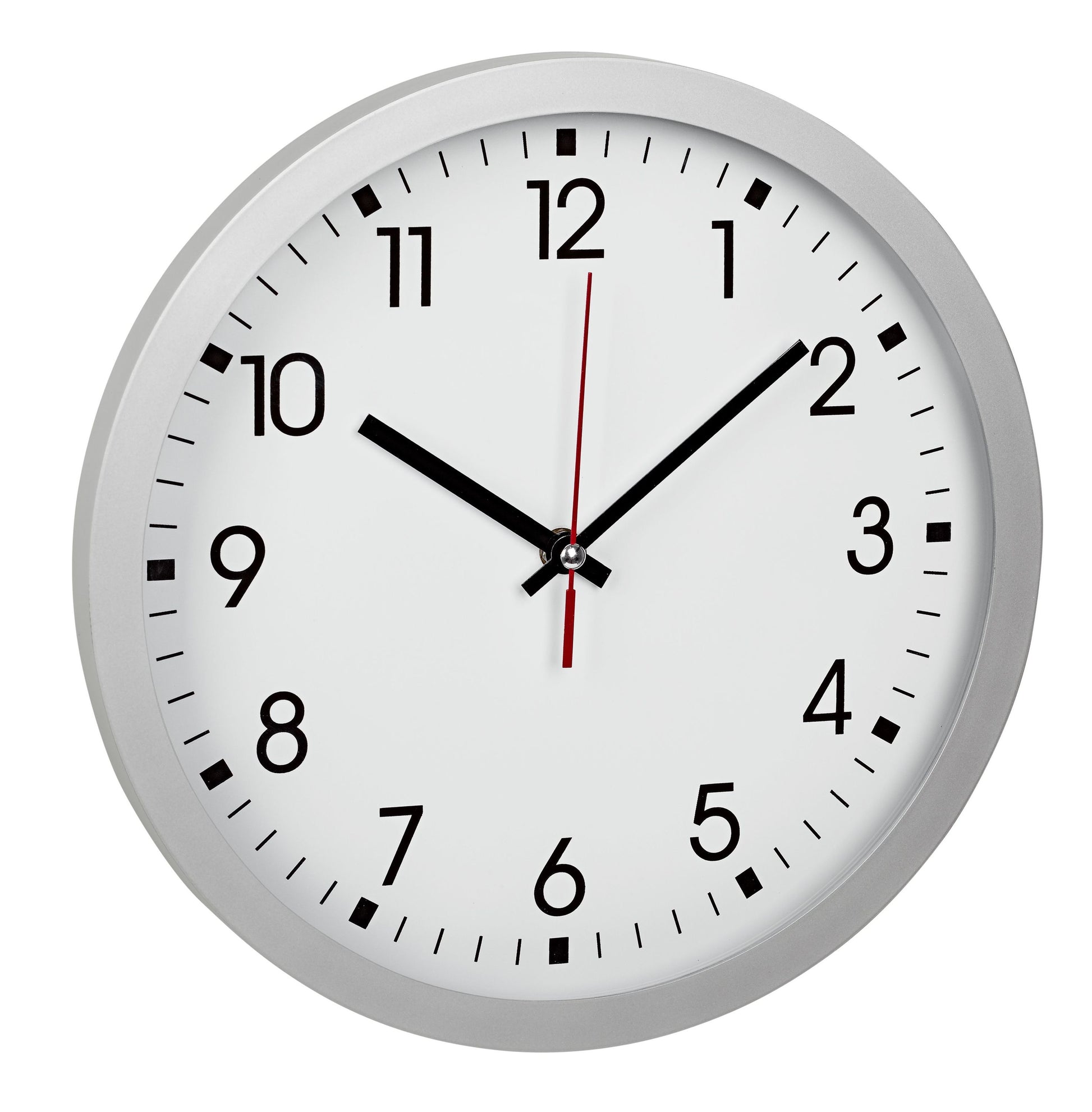 TFA-Dostmann TFA Dostmann Wanduhr – Analog, Ø 30 cm, Silber, Kunststoff