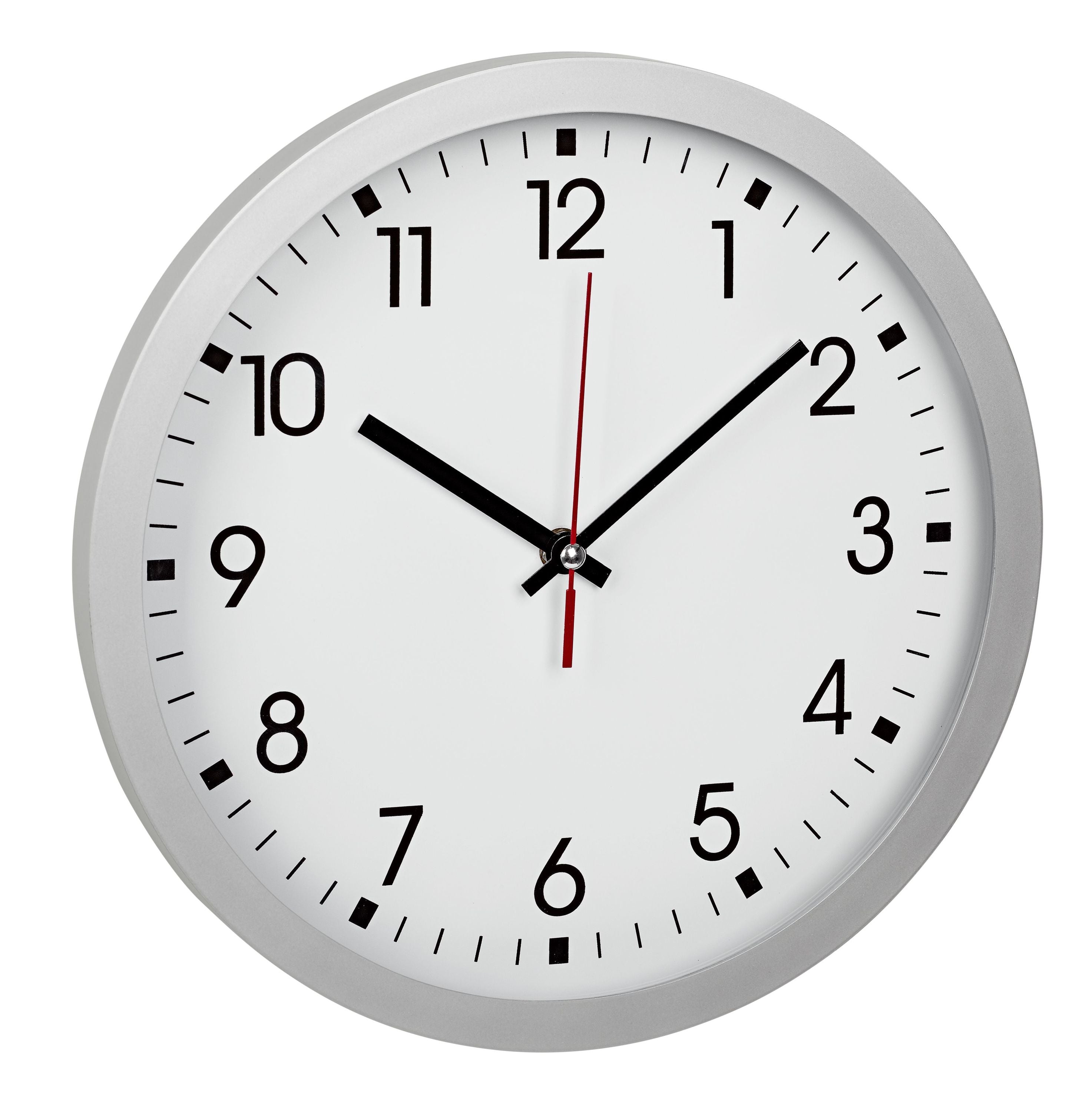 TFA-Dostmann TFA Dostmann Wanduhr – Analog, Ø 30 cm, Silber, Kunststoff