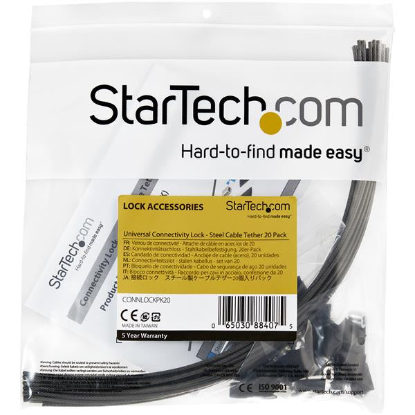 StarTech.com Sicherungskabel – Stahl, mit Adaptern, 20er-Pack