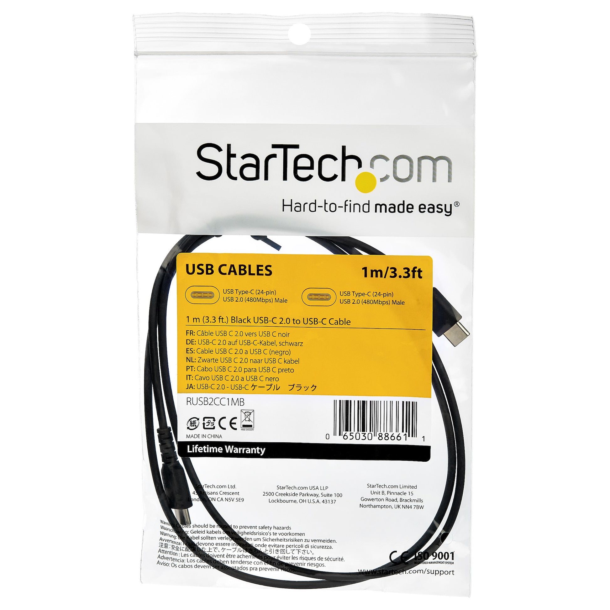 StarTech.com USB-Kabel, USB-A zu USB-C, 1 m, USB 2.0