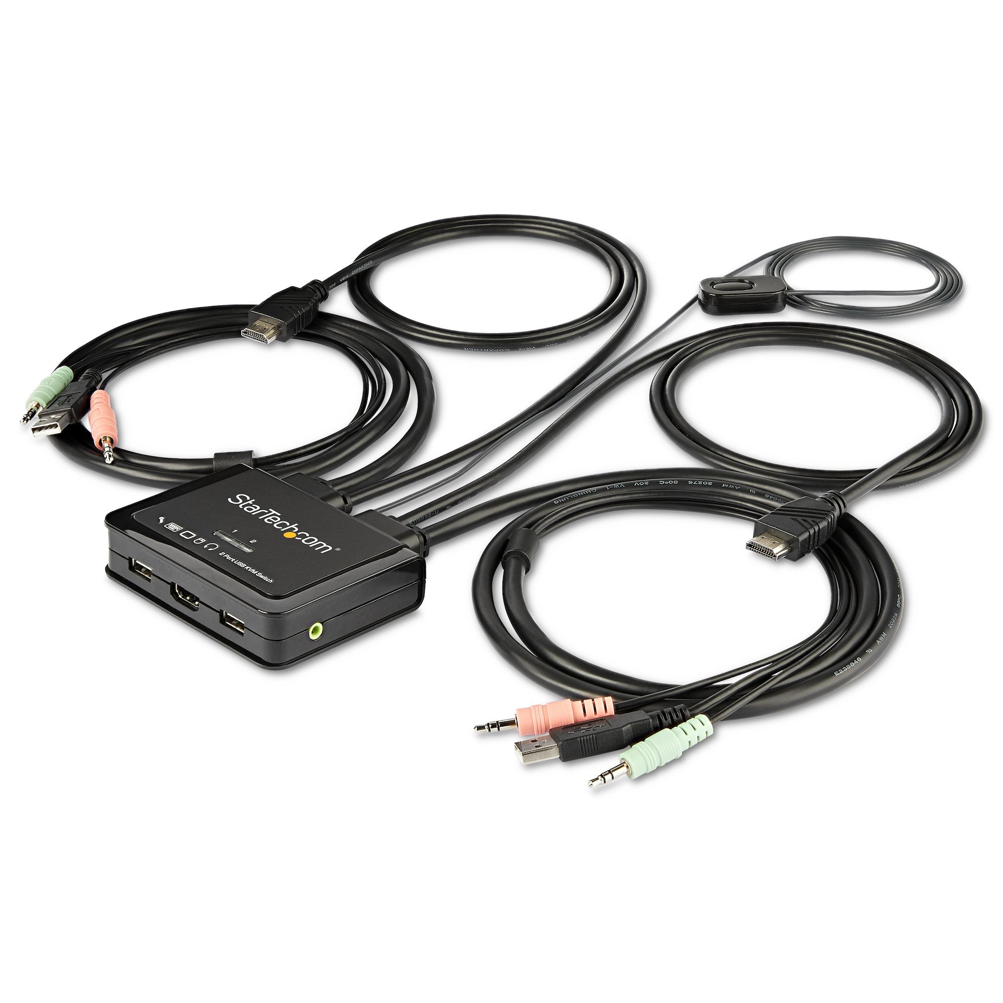 StarTech.com 2-Port HDMI KVM-Switch – 4K/60 Hz, USB 2.0-Hub, Audio, Desktop