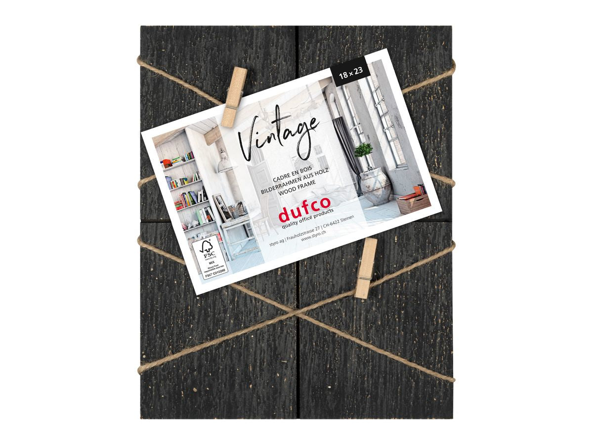 Dufco Multi-Bilderrahmen – 18 × 23 cm – Holz, Schwarz