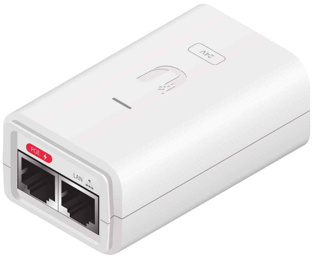 Ubiquiti PoE-Injektor 24 V/0,3 A (7 W) – Gigabit Ethernet, RJ-45×2 – weiss