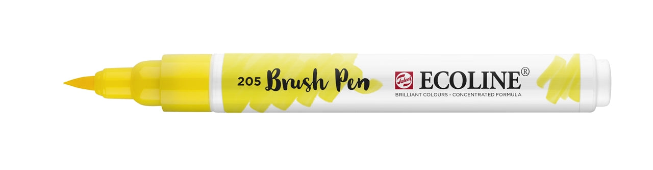 Talens Brush Pen 205 – Pinselspitze – Zitronengelb – Wasservermalbar