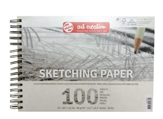Talens Skizzenblock, Papier, 29,7 × 42 cm, Weiss, 100 Blatt